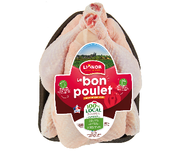 Le bon poulet : Poulet entier prêt à cuire marque Lionor